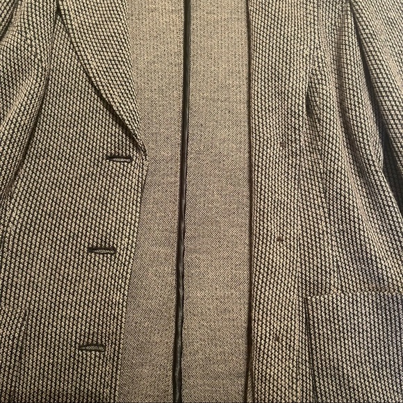 COPY - MaxMara Weekend Black/Cream Wool Virgin Printed Blazer Size Large - Picture 2 of 5